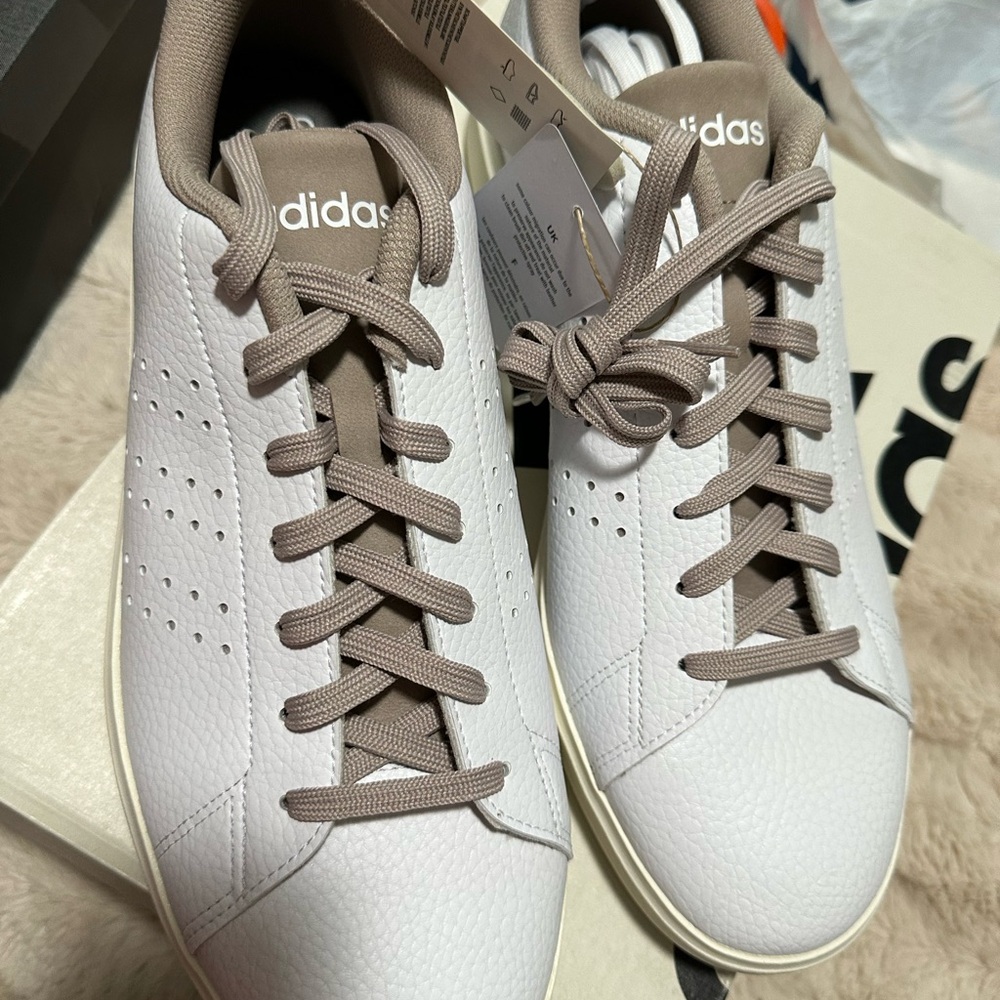 adidas White and Tan Sneakers